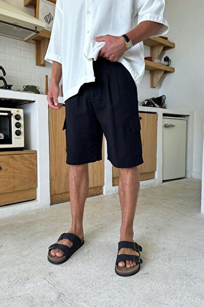 Flaw Wear Cargo Pocket Pack Gabardine Shorts Black