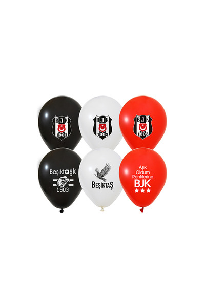 Beşiktaş Balon Seti orjinal lisanslı lateks balon12inç 30 cm 8li paket