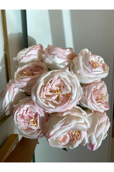 Dekordan House Yapay 1.Kalite Islak Dokulu Pembe Şakayık (Tek Dal)