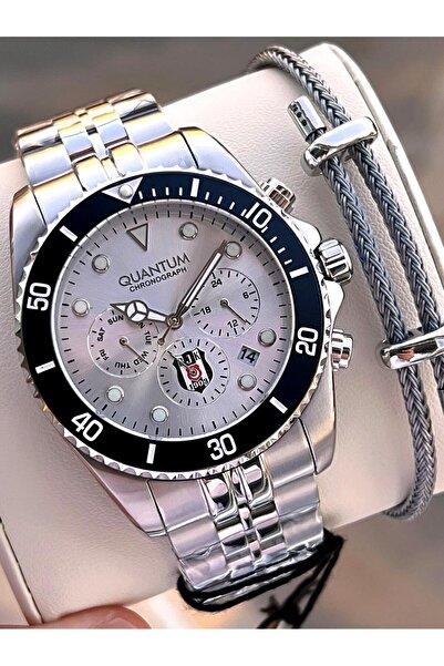 Quantum Beşiktaş Lisanslı İtalyan Tasarım Bileklik Hediyeli 10 Atm Taraftar Kol Saati EBJK1089.330