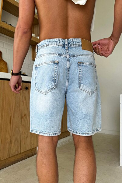 Flaw Wear Μπλε τζιν σορτς με σχισμές αντίκες