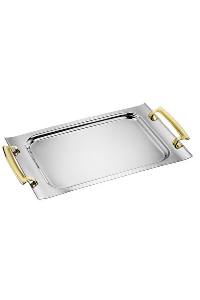Demir Çeyiz Asia Gold 18/10 Steel Tea Tray