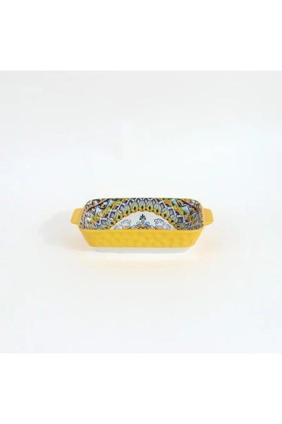 rexa Yellow Decorative Rectangular Plate - 9 inches