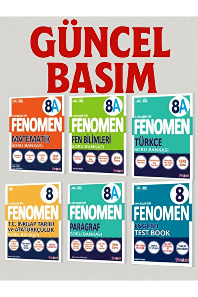 Fenomen Yayıncılık 8. Sınıf Matematik - Fen B. - Türkçe - Paragraf - İnkılap ...