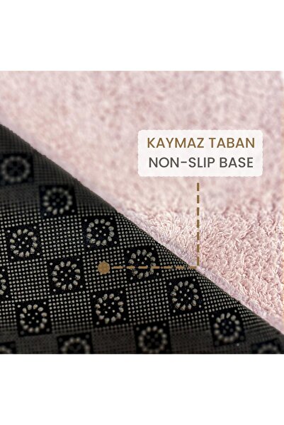 Bestekar Lunasoft Pudra Oval Ponpon Saçaklı Kaymaz Tabanlı Yumuşak Yıkanabilir Modern Salon & Oda Halısı