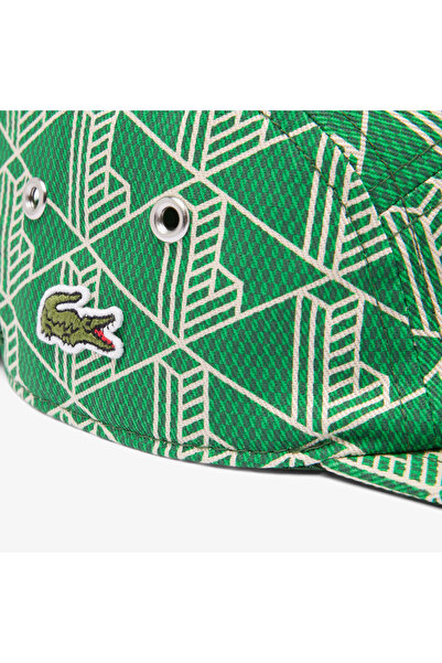 Lacoste Printed Twill Jockey Unisex Yeşil Şapka