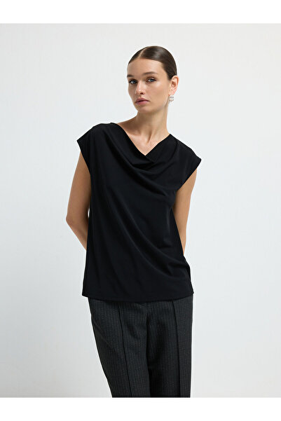 adL Degaje Yaka Örme Bluz