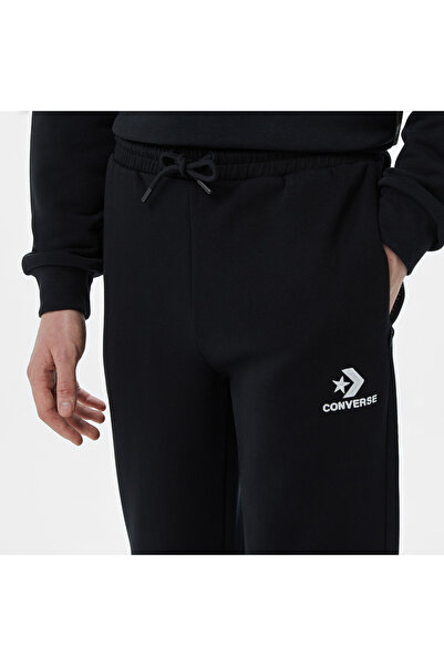 Converse Star Chevron Baskılı Erkek Oversize Fit Siyah Eşofman Alti