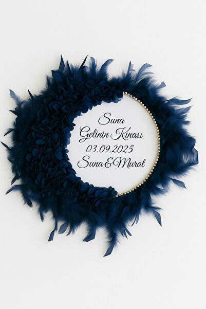 Evsay İsme Özel Gelin Tefi Seti Otrişli Deri Tef Vurmalı Çalgı Tüylü Güllü Def