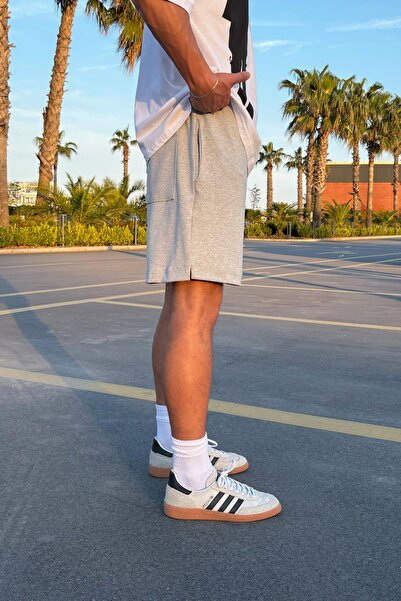 Flaw Wear Bermuda Elastic Waist Gray Melange Basic Shorts