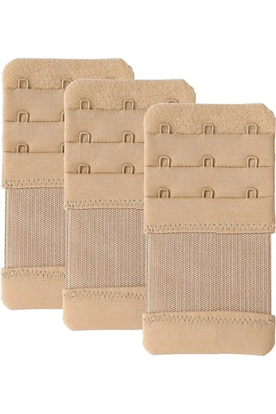 NBB 3 Pcs Elastic Bra Extension Clasp/Agraffe/Wide 3-Hook Attachment Set/Skin Color