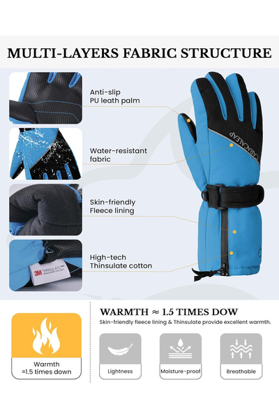 OEM Winter gloves for children 10-12 years old blue