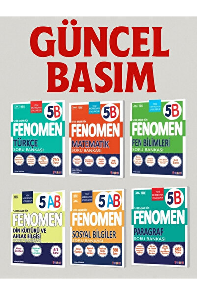 5. Sınıf Matematik - Fen B. - Türkçe - Paragraf - Sosyal Bilgiler - Din K. (B) SET Soru Bankaları