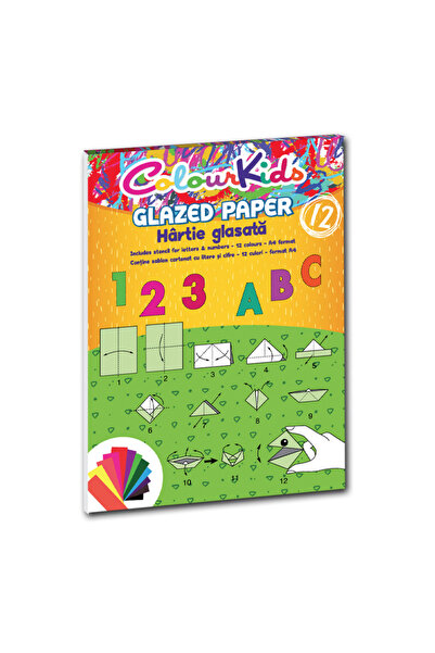 PIGNA Hartie glasata A4 12 culori/set, Colour Kids