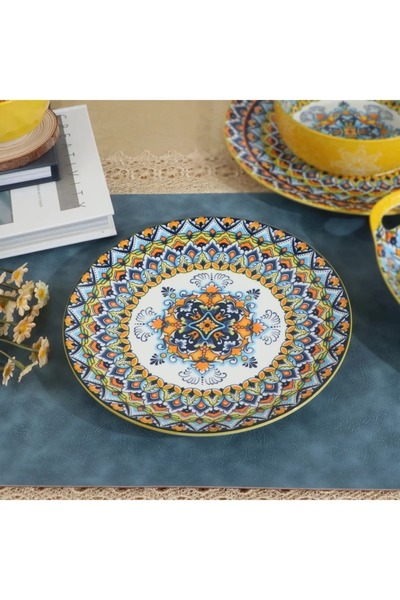 rexa Yellow Round Decorative Plate - 8.5 inches