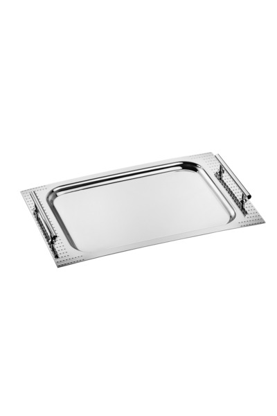 Demir Çeyiz Damla Plain 18/10 Steel Tea Tray