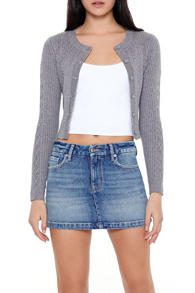 Forever 21 Örgü Desenli Crop Hırka