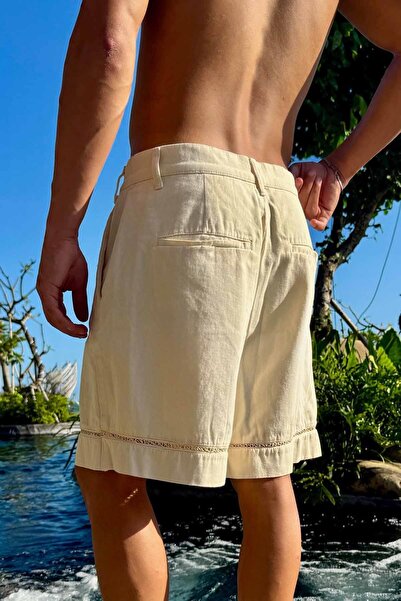 Flaw Wear Μπεζ σορτς με λεπτομέρεια στο πόδι