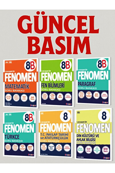 Fenomen Yayıncılık 8. Sınıf Matematik - Fen B. - Türkçe - Paragraf - İnkılap ...