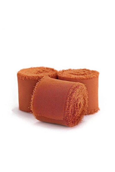 ARTIZAAR 3 x panglica de matase, caramiziu, 4cmx5m, pentru invitatii de nunta...