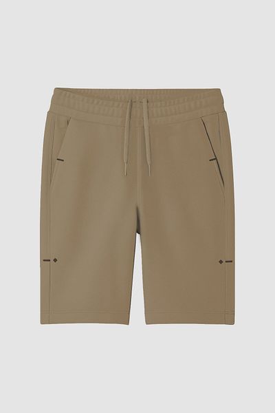 TOMMY LIFE Dark Beige Comfortable Form Lace-Up Pocket Detailed Oversized Plus Size Men's Shorts - 81297