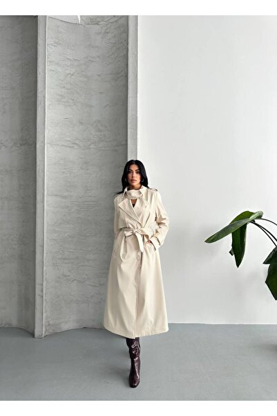 motix YAKA DETAYLI OVERSİZE SU İTİCİ ÖZELLİKLİ TRENCH COAT ASTARLIDIR
