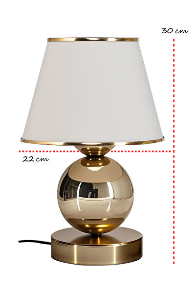 EvLight Perla Gold Table Top Cream Nightstand Head Lampshade