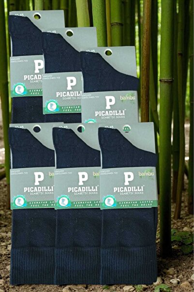 Picadilli Çorabı Şeker Hastalarına Özel Sıkmayan Lastik Özel Dokuma Kumaş 6 A...