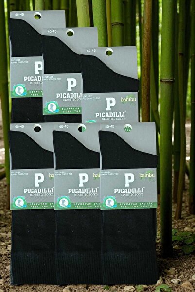 Picadilli Çorabı Şeker Hastalarına Özel Sıkmayan Lastik Özel Dokuma Kumaş 6 A...