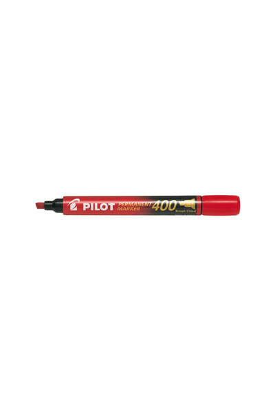 Pilot P400 permanent marker, beveled tip, 4 mm, red