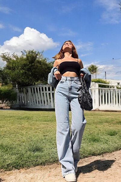 byhaziran butik Light Blue Wide Leg Jeans