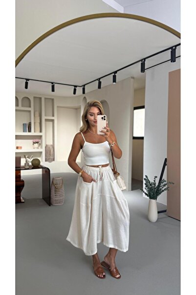 Sezgi Tekin Natural Keten Şalvar Pantolon