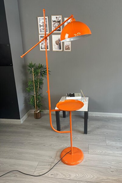 Bamyum Turuncu Lambader Tepsili Makas Gövde Modern Dekoratif Metal Oturma Odası