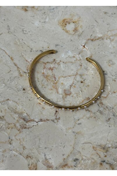 KİLİGİSTANBUL ÇELİK İNCE İNCİLİ BİLEZİK (0,50 CM KALINLIK)