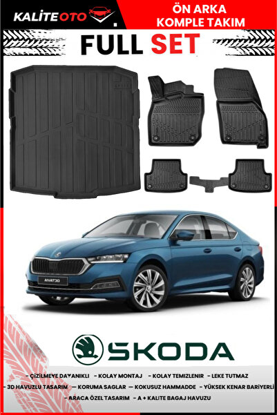 ko kaliteoto Skoda Octavia 2020-2021-2022-2023-2024-2025 Model Bagaj Havuzu+P...