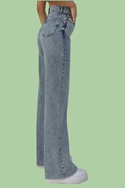 byhaziran butik Blue Washed Women's High Waist Jeans