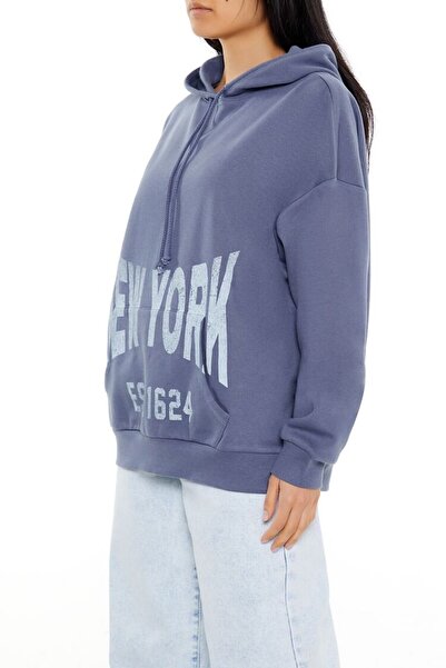 Forever 21 Baskılı Kapüşonlu Sweatshirt