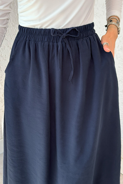 Salih Çelebi Umay Skirt with Pockets 2383 - Navy Blue