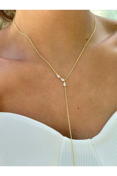 MyladyAccessoriess Damla Detail Premium Y Necklace