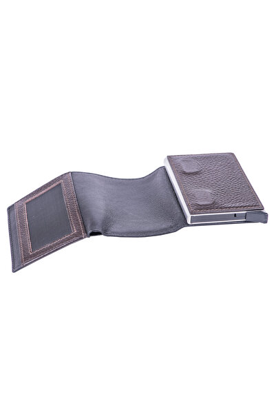 Toro Nero Men's card holder made of black-brown genuine leather Contractor, RFID protection