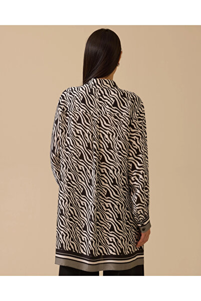 SCL Zebra Patterned Tunic with Tie Detail