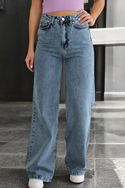 byhaziran butik Women's Blue Palazzo Jean