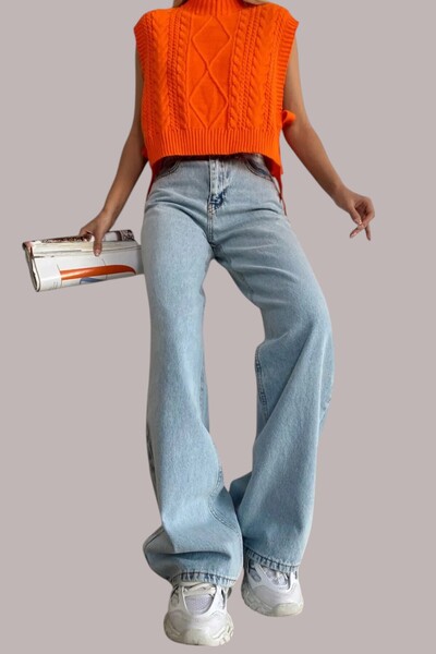 byhaziran butik جينز أزرق أركتيكي عالي الخصر