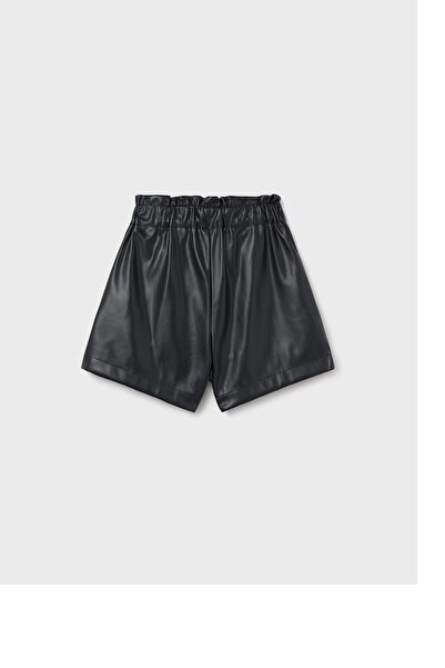 MAYORAL Kız Çocuk Deri Görünümlü Şort 10-14 Yaş Siyah