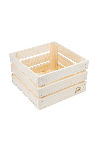 PLAYER COM Wooden Crate Unfinished Spruce Wood 24x24x15 cm Ursitoare