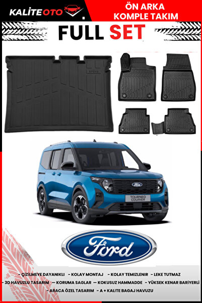 ko kaliteoto Ford Courier 2024-2025 Model Bagaj Havuzu+Paspas Takımı Full Set