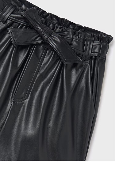 MAYORAL Kız Çocuk Deri Görünümlü Şort 10-14 Yaş Siyah