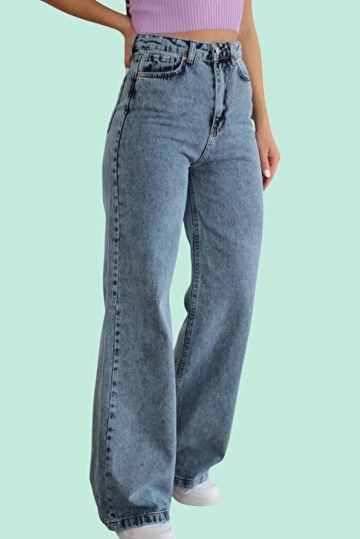 byhaziran butik Light Blue Relaxed Fit Women's Jeans