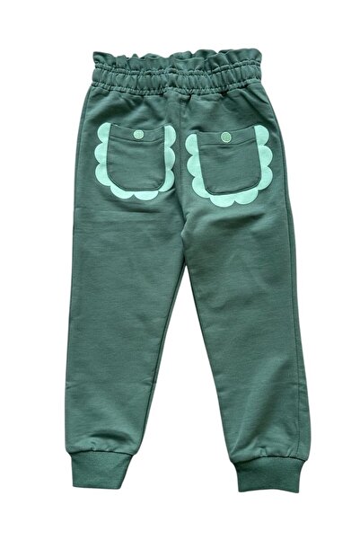 Mışıl Kids Double Pocket Green Girls' Sweatpants