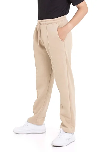 Cansın Mini Beige Boy's Sweatpants with Chima Detail 21473